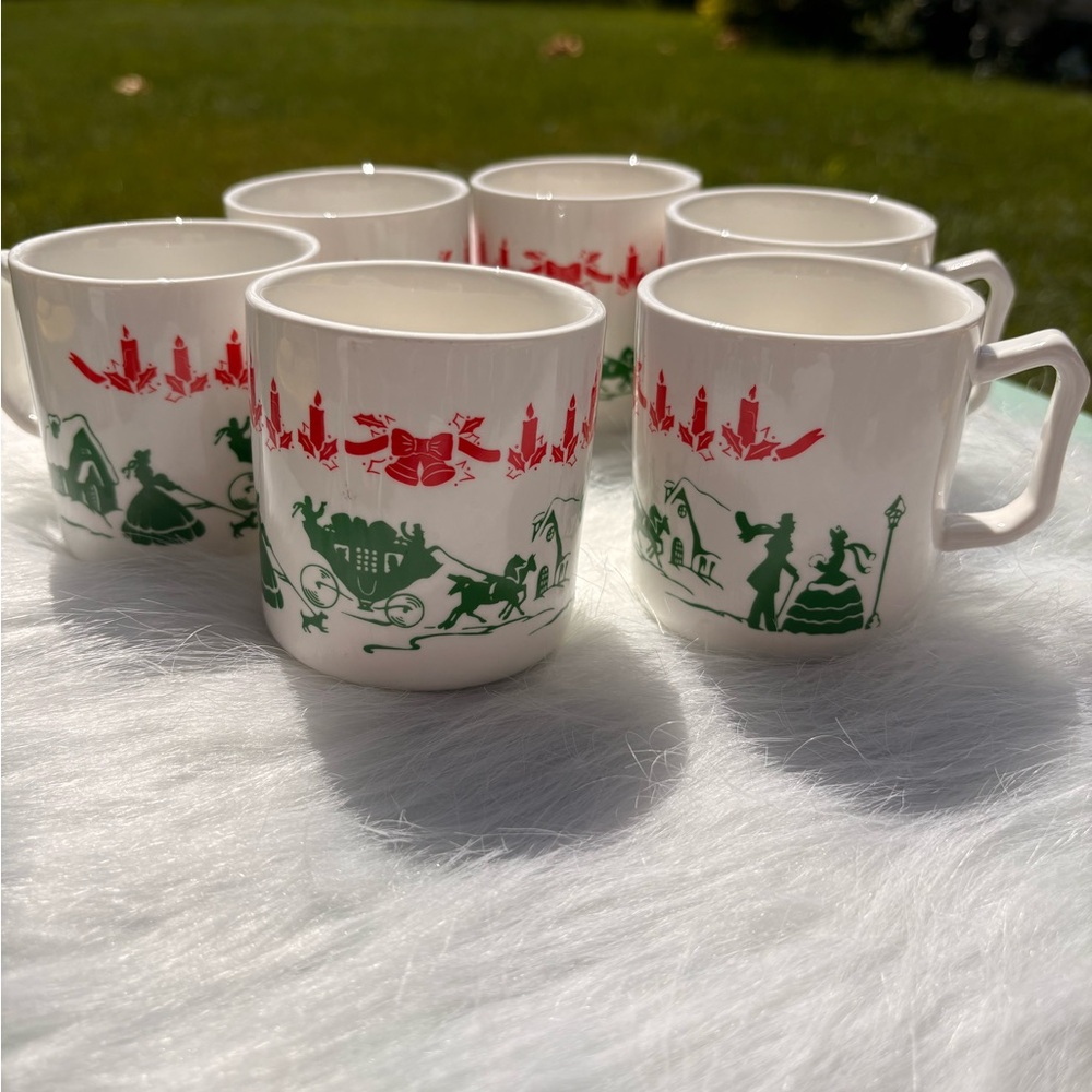 Mid-century Christmas Hazel-Atlas Eggnog Cups